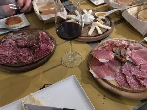 Delicious Italian meats and wine!